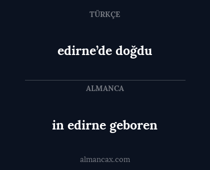 edirne’de doğdu - in edirne geboren