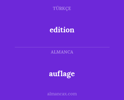 edition - auflage