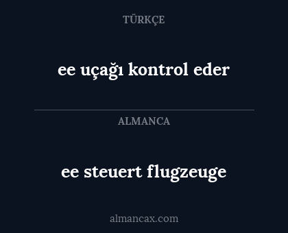 ee steuert flugzeuge - ee uçağı kontrol eder