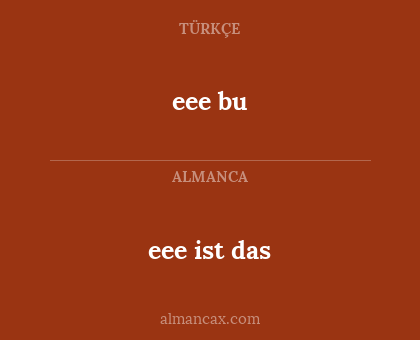 eee bu - eee ist das