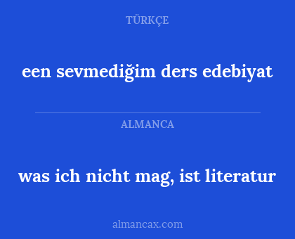 een sevmediğim ders edebiyat - was ich nicht mag, ist literatur