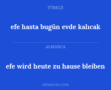 efe hasta bugün evde kalıcak - efe wird heute zu hause bleiben
