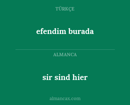 efendim burada - sir sind hier