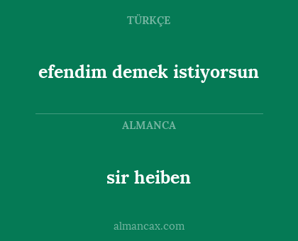 sir heiben - efendim demek istiyorsun