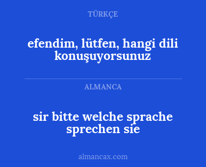 efendim, lütfen, hangi dili konuşuyorsunuz - sir bitte welche sprache sprechen sie