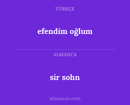 efendim oğlum - sir sohn