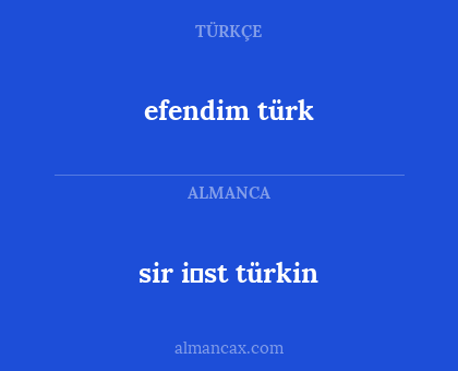 sir i̇st türkin - efendim türk