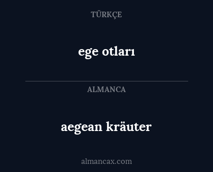 ege otları - aegean kräuter