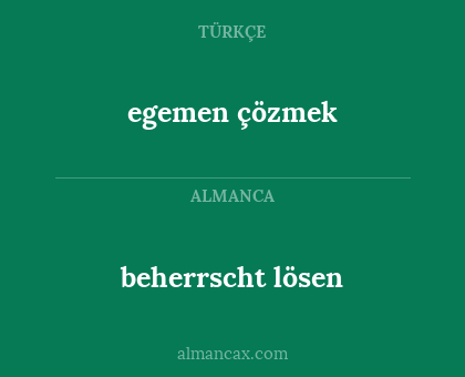 beherrscht lösen - egemen çözmek