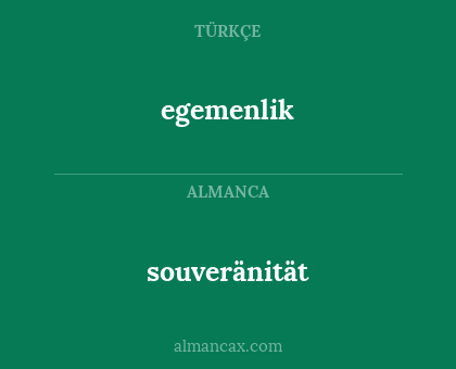 souveränität - egemenlik
