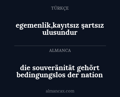 die souveränität gehört bedingungslos der nation - egemenlik,kayıtsız şartsız ulusundur