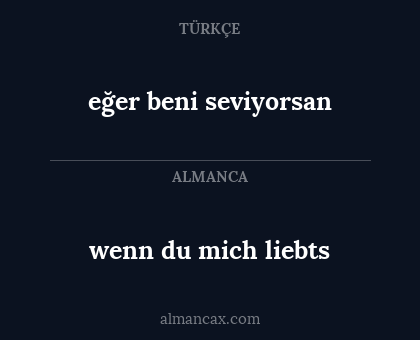 wenn du mich liebts - eğer beni seviyorsan