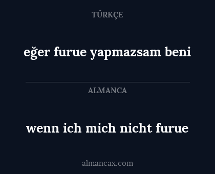 eğer furue yapmazsam beni - wenn ich mich nicht furue