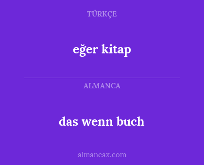 das wenn buch - eğer kitap