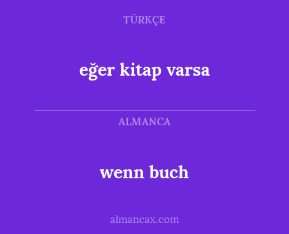 eğer kitap varsa - wenn buch