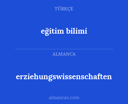 eğitim bilimi - erziehungswissenschaften