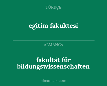 egitim fakuktesi - fakultät für bildungswissenschaften
