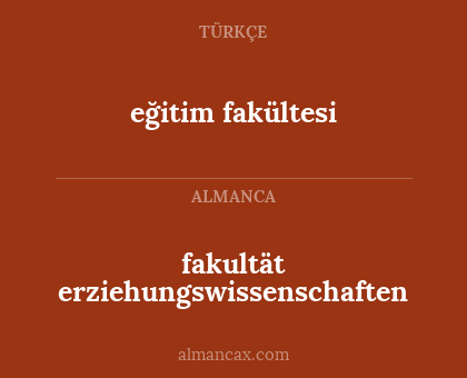 eğitim fakültesi - fakultät erziehungswissenschaften