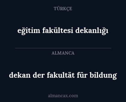 dekan der fakultät für bildung - eğitim fakültesi dekanlığı