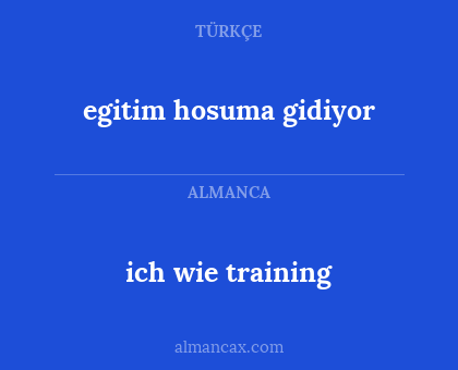 ich wie training - egitim hosuma gidiyor