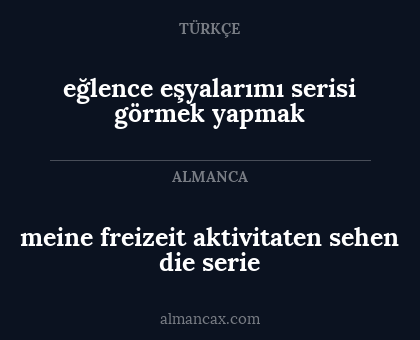 eğlence eşyalarımı serisi görmek yapmak - meine freizeit aktivitaten sehen die serie