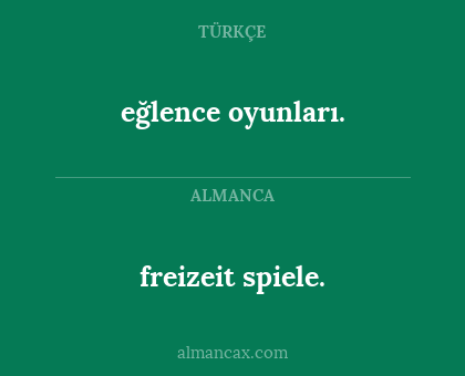 eğlence oyunları. - freizeit spiele.