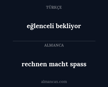 rechnen macht spass - eğlenceli bekliyor