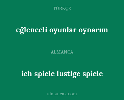 eğlenceli oyunlar oynarım - ich spiele lustige spiele