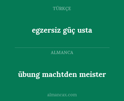 übung machtden meister - egzersiz güç usta
