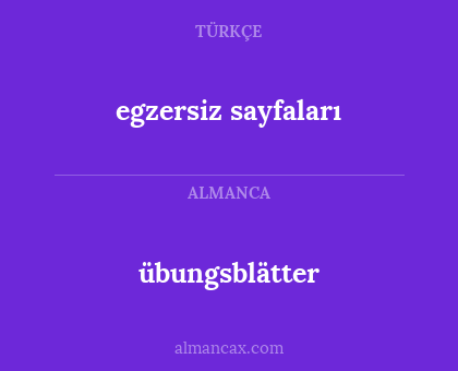 übungsblätter - egzersiz sayfaları