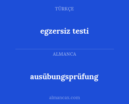 ausübungsprüfung - egzersiz testi