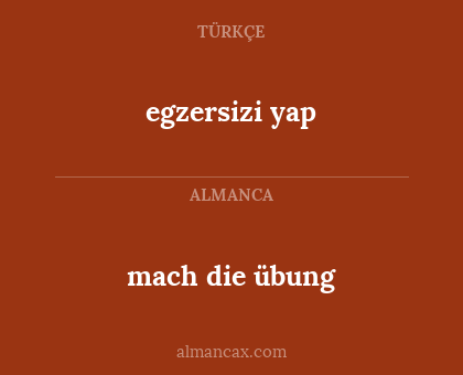 egzersizi yap - mach die übung