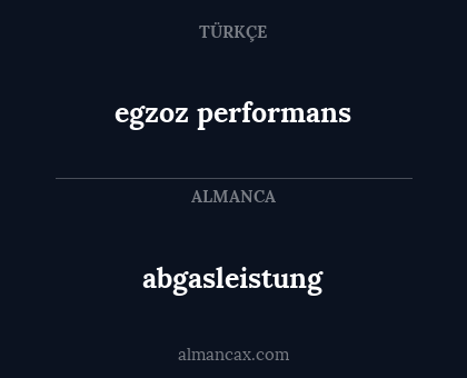egzoz performans - abgasleistung
