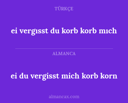 ei vergısst du korb korb mıch - ei du vergisst mich korb korn