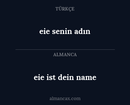 eie senin adın - eie ist dein name