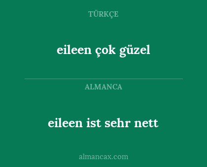 eileen ist sehr nett - eileen çok güzel