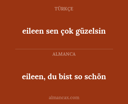 eileen sen çok güzelsin - eileen, du bist so schön