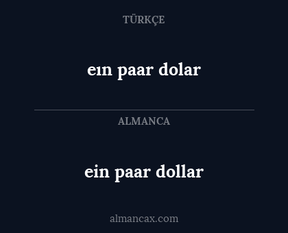 ein paar dollar - eın paar dolar
