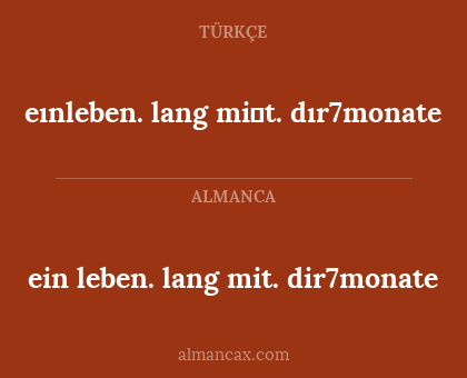 ein leben. lang mit. dir7monate - eınleben. lang mi̇t. dır7monate