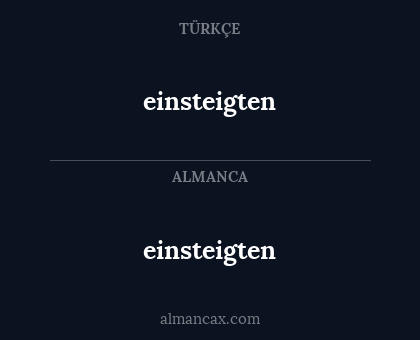 einsteigten - einsteigten