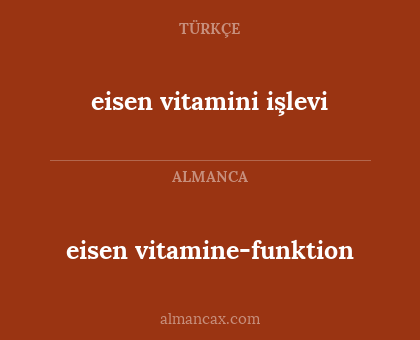 eisen vitamine-funktion - eisen vitamini işlevi