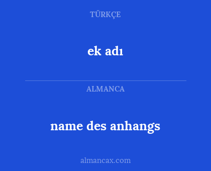 ek adı - name des anhangs