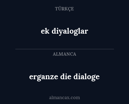 erganze die dialoge - ek diyaloglar