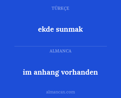 ekde sunmak - im anhang vorhanden