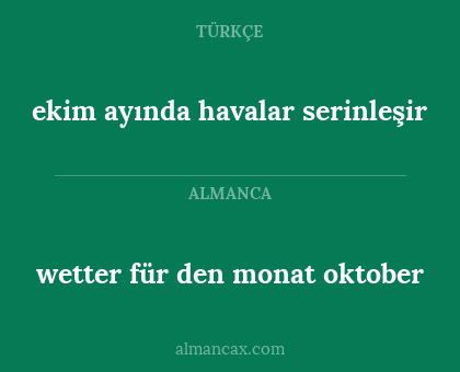 wetter für den monat oktober - ekim ayında havalar serinleşir