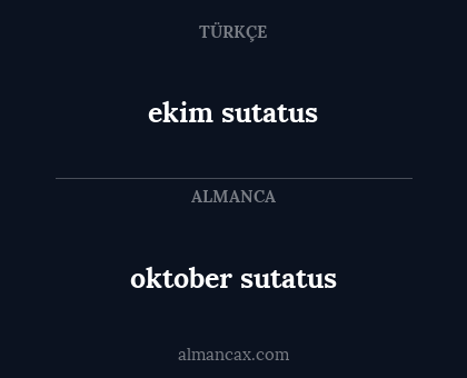 oktober sutatus - ekim sutatus