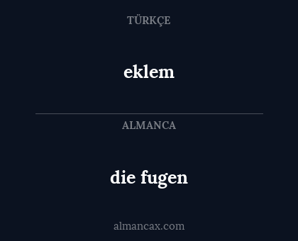 eklem - die fugen