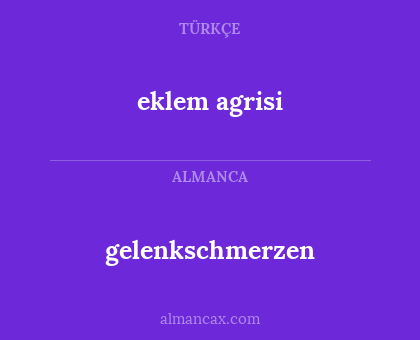 eklem agrisi - gelenkschmerzen