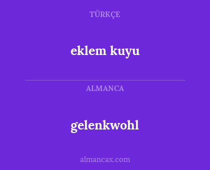 gelenkwohl - eklem kuyu