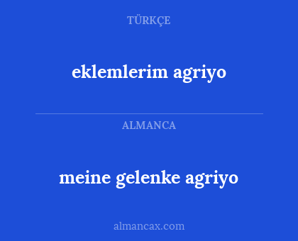 eklemlerim agriyo - meine gelenke agriyo